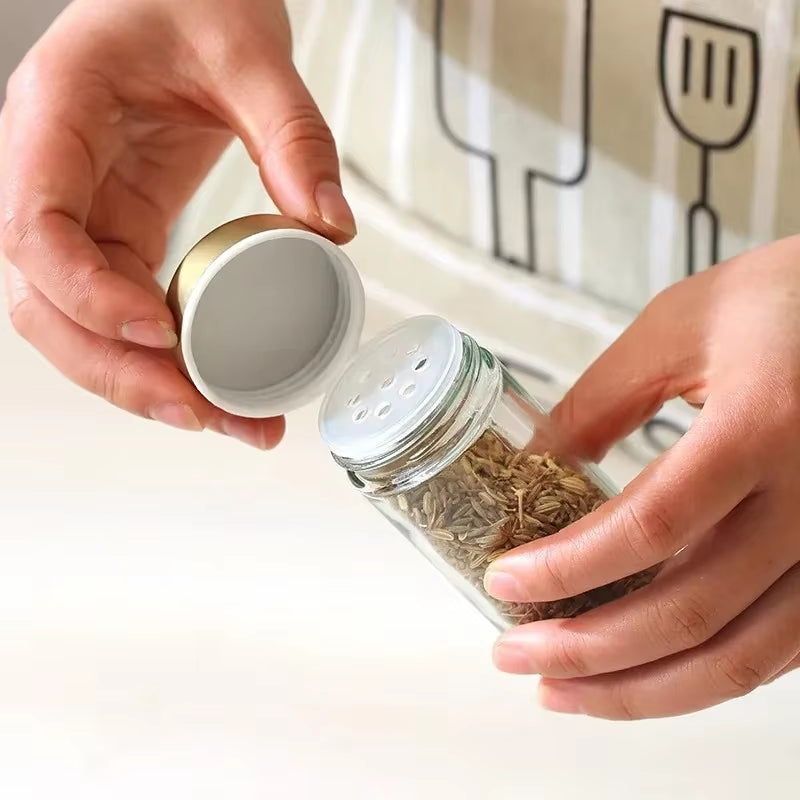 Inttox-Bouteille d'Assaisonnement avec 20 Pots en Verre à Tête Ronde