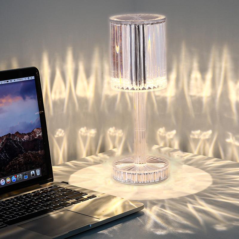 Inttox-Lampe de Chevet en Cristal avec Chargeur USB, Luminaire de Luxe à Intensité Réglable