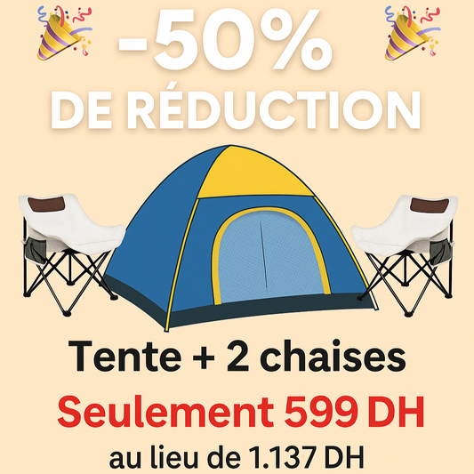 Inttox- 🏕️ Pack Aventure Plein Air – Tente + 2 Chaises 🎪🪑