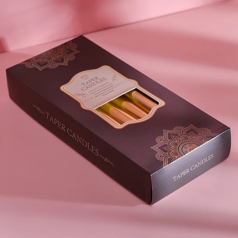 Inttox-Bougies Longues et Coniques Multicolores – Lot de 12