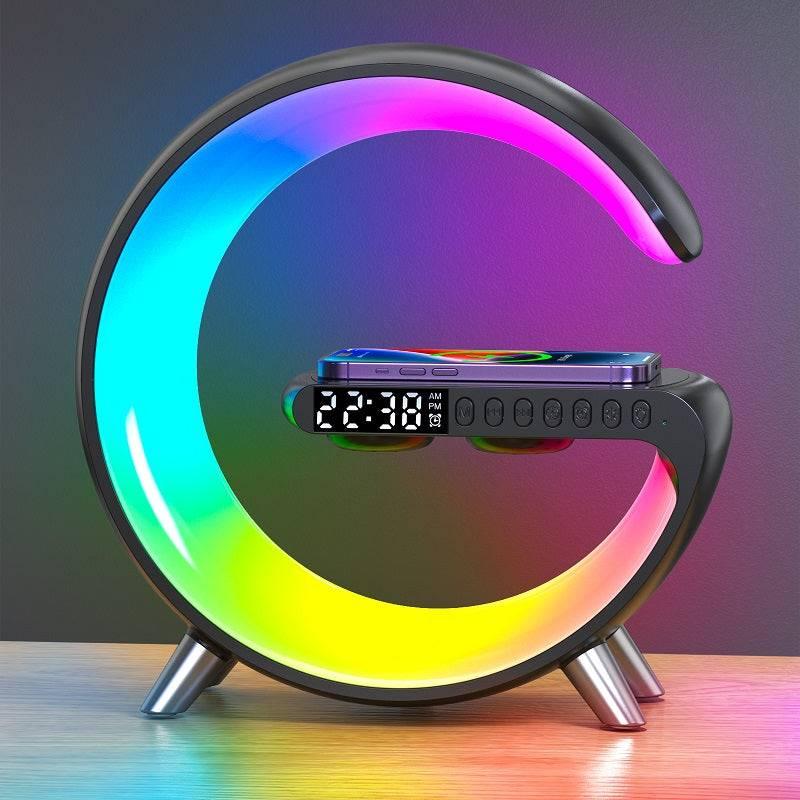 Inttox-Lampe LED RGB Intelligente avec Chargeur sans fil et Haut-Parleur Bluetooth - Inttox