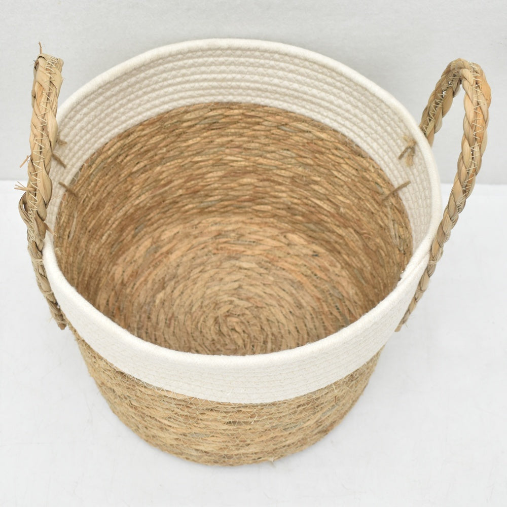 Inttox-🧺🌾 Panier de Rangement en Corde de Paille & Coton – Lot de 3