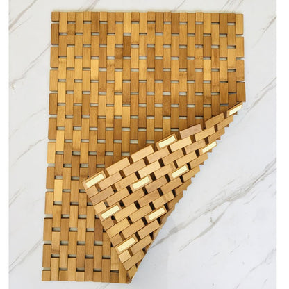 Inttox-Tapis de Bain en Bambou Naturel