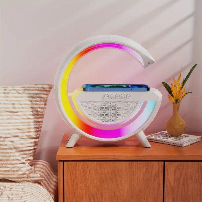 Inttox-Lampe LED RGB Intelligente avec Chargeur sans fil et Haut-Parleur Bluetooth - Inttox