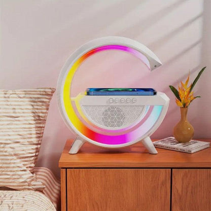 Inttox-Lampe LED RGB Intelligente avec Chargeur sans fil et Haut-Parleur Bluetooth - Inttox