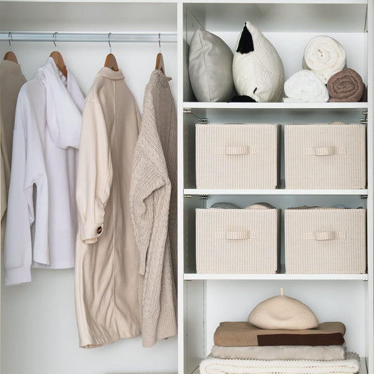 Inttox-Organisateurs de rangement pliables en tissu – Lot de 3 boîtes avec poignées pratiques