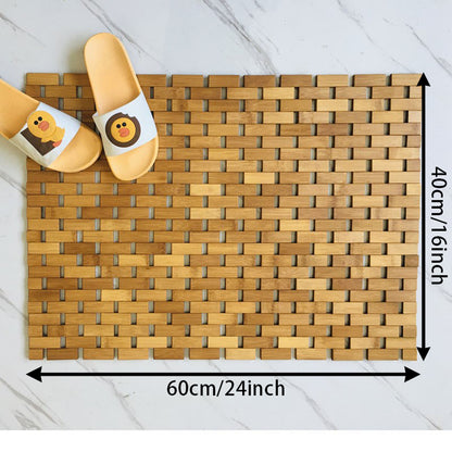 Inttox-Tapis de Bain en Bambou Naturel