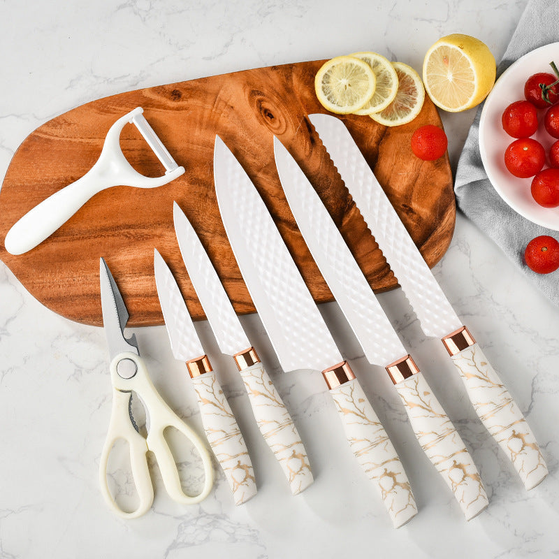 Inttox-Ensemble d’Ustensiles de Cuisine Inttox – 16 Pièces Marbre & Or