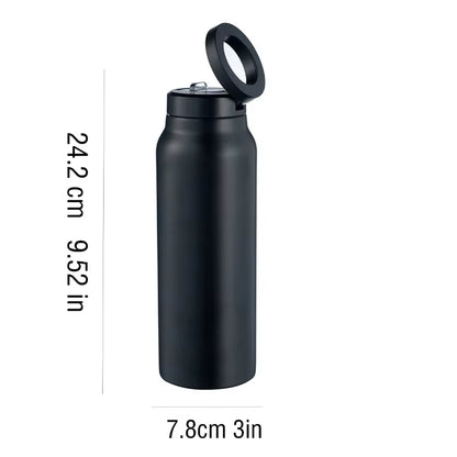Inttox-🥤 Bouteille Thermos  avec Couvercle Magnétique & Support Téléphone 📱✨