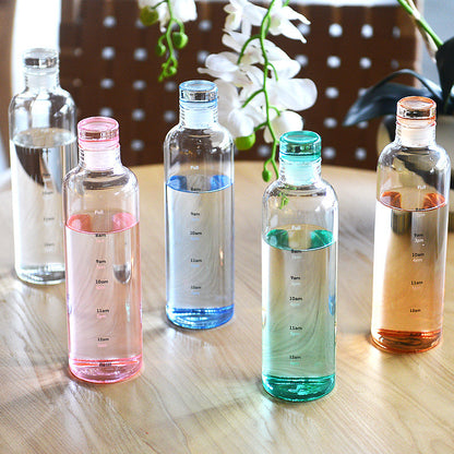 Inttox-🥛 Bouteille d’Eau Inttox Glass – Transparente avec Échelle de Temps & Couvercle