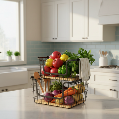 Inttox-Lot de 2 Paniers de Rangement Rectangulaires