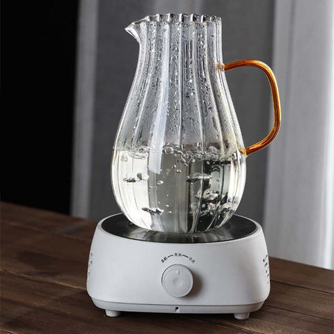 Inttox-Pichet à Eau en Verre avec Couvercle Filtrant en Acier Inoxydable 7 piece