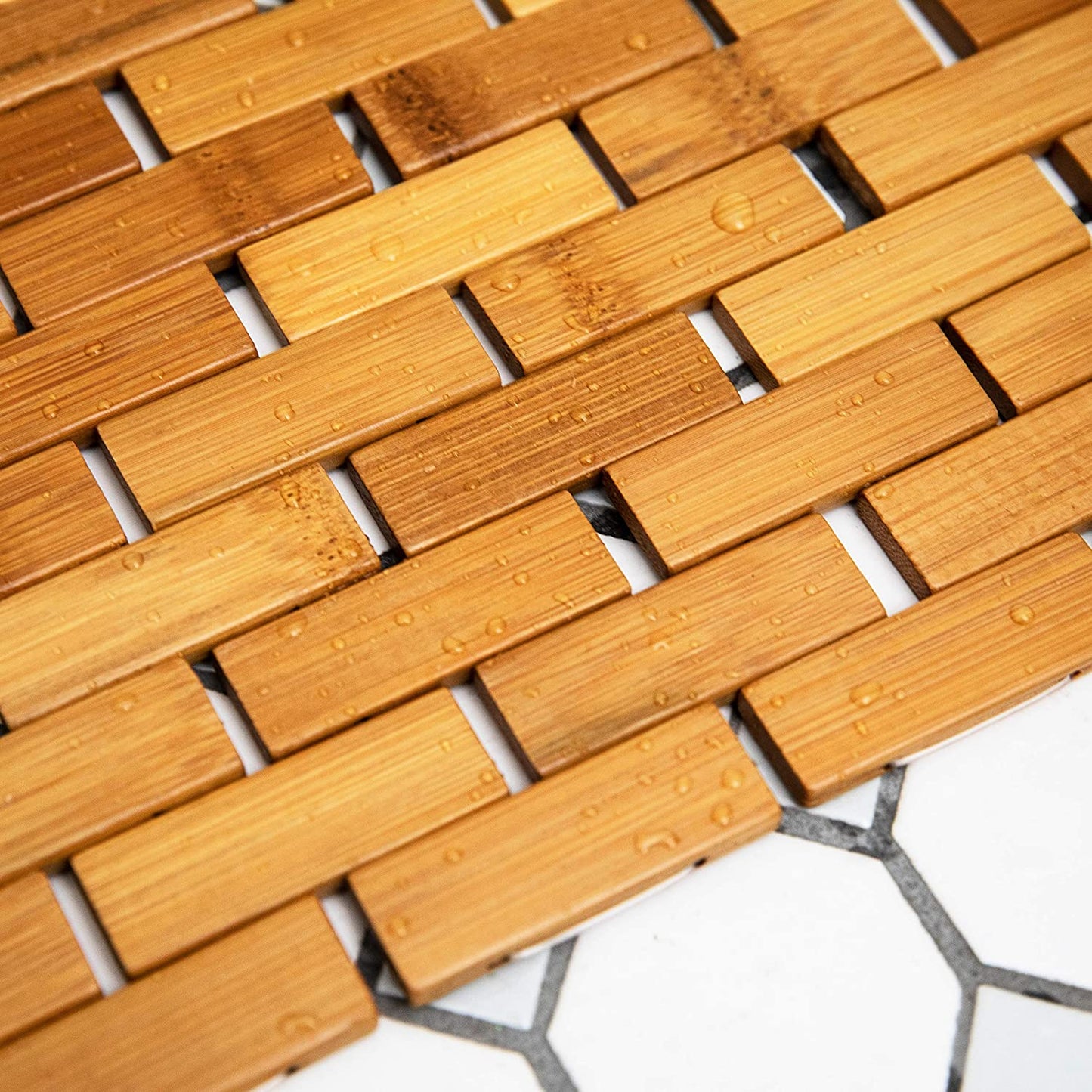 Inttox-Tapis de Bain en Bambou Naturel