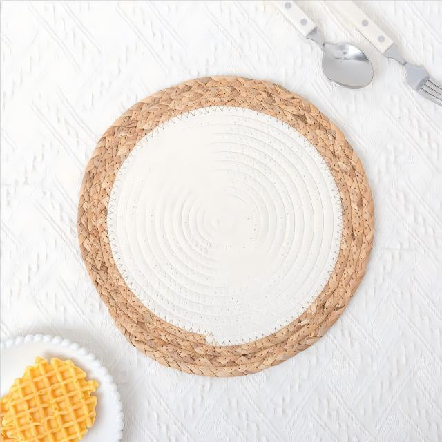 Inttox-🧵 Napperons ronds tressés en corde de coton Inttox – Lot de 6 pièces 🌿✨