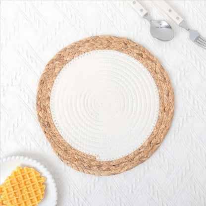 Inttox-🧵 Napperons ronds tressés en corde de coton Inttox – Lot de 6 pièces 🌿✨