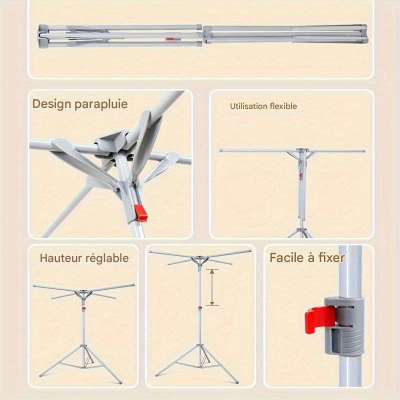 Inttox-Étendoir à Vêtements sur Trépied Réglable & Pliable