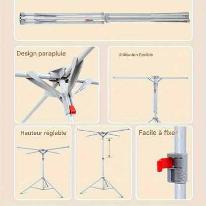 Inttox-Étendoir à Vêtements sur Trépied Réglable & Pliable