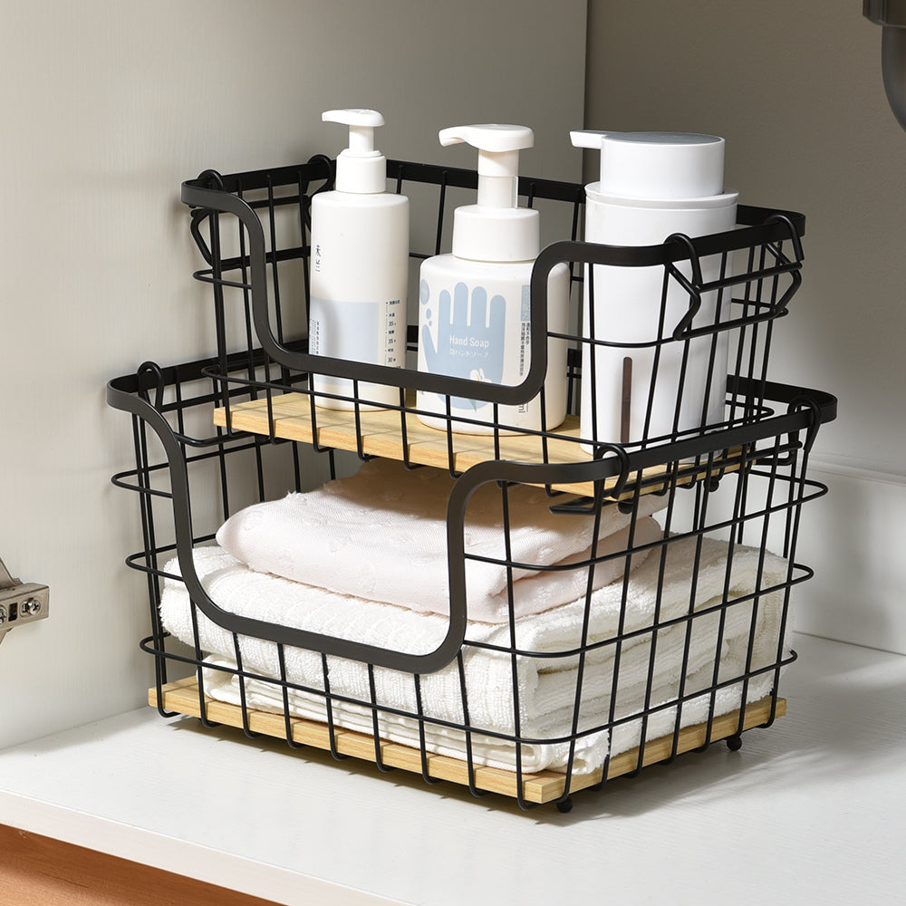 Inttox-Lot de 2 Paniers de Rangement Rectangulaires