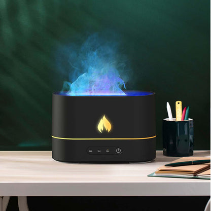 Inttox-Diffuseur d'Huiles Essentielles Flame avec Veilleuse à Flamme - Relaxation et Aromathérapie Apaisante - Inttox