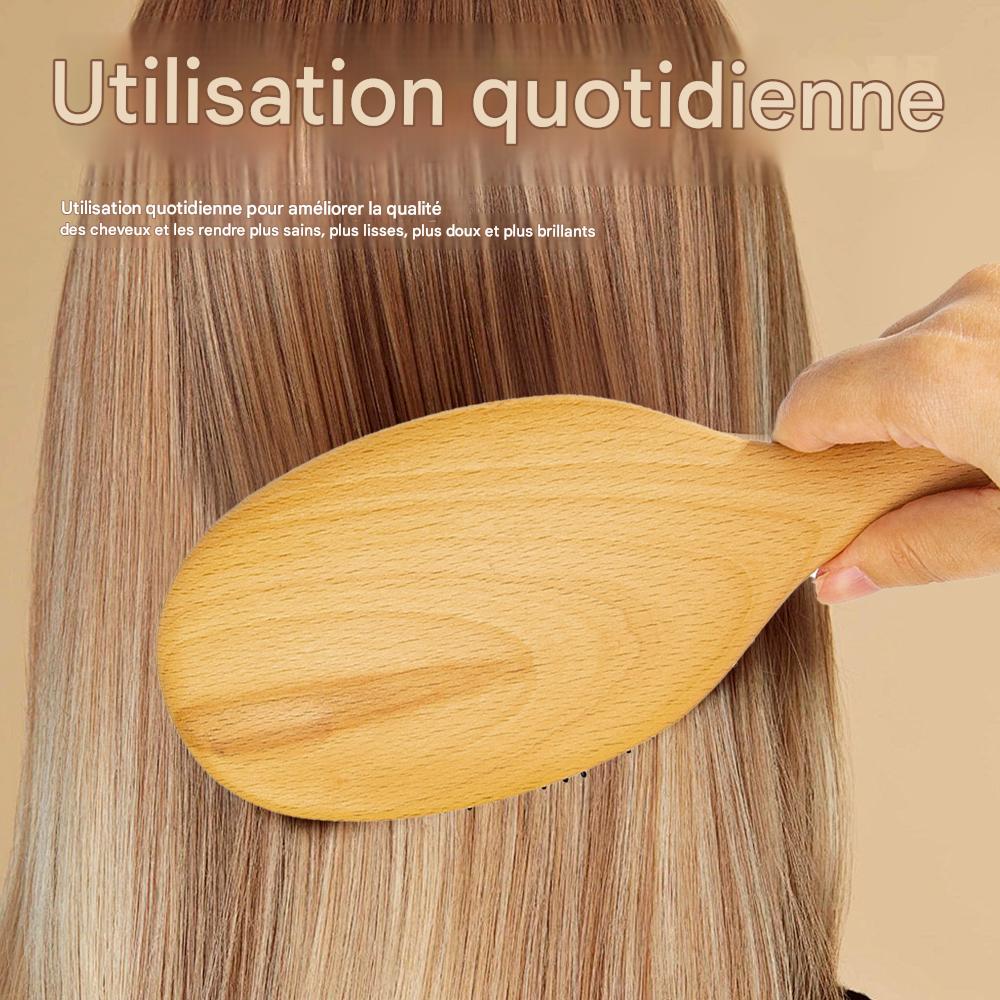 Inttox-Brosse à Cheveux Écologique en Bois