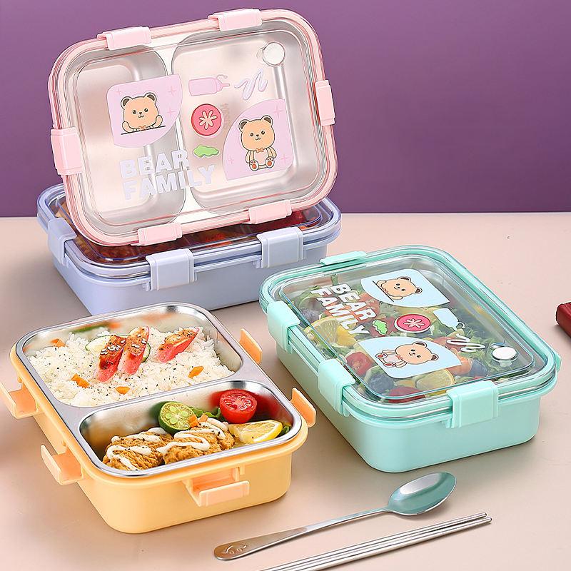 Inttox- Boîte à Lunch Bento pour Enfants en Acier Inoxydable, 800 ml, Isolée à 2 Compartiments