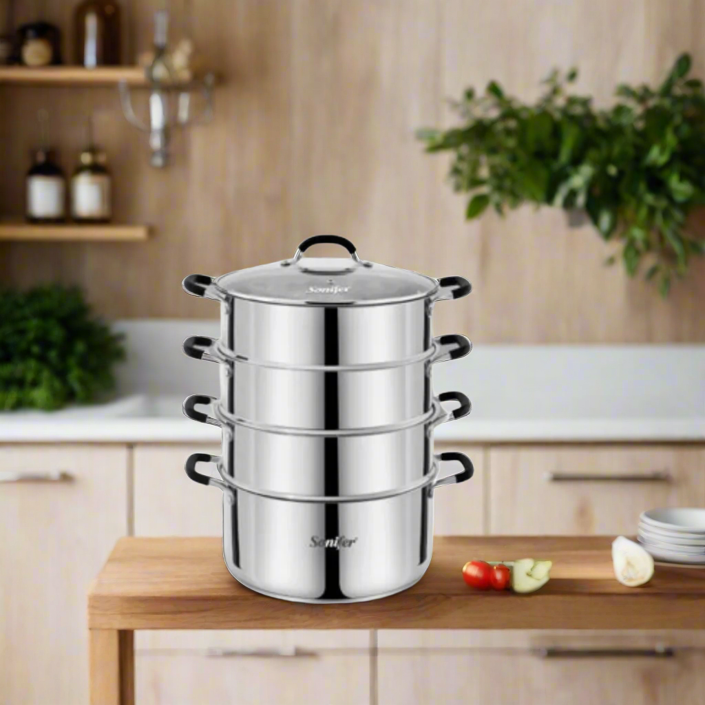 Inttox-🍳🔥 Sonifer  – Lot de 5 Casseroles en Acier Inoxydable de Haute Qualité 🥘✨