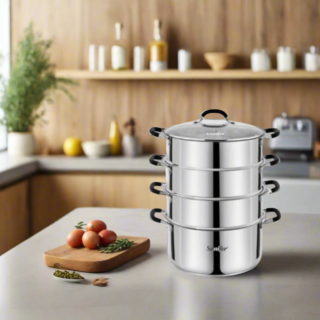 Inttox-🍳🔥 Sonifer  – Lot de 5 Casseroles en Acier Inoxydable de Haute Qualité 🥘✨