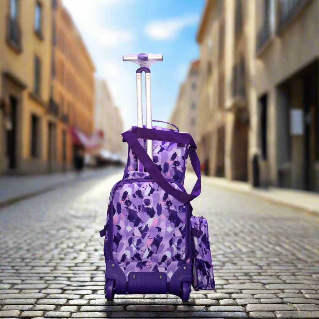 Inttox-🎒❄ Ensemble sac à dos à roulettes 3 pièces