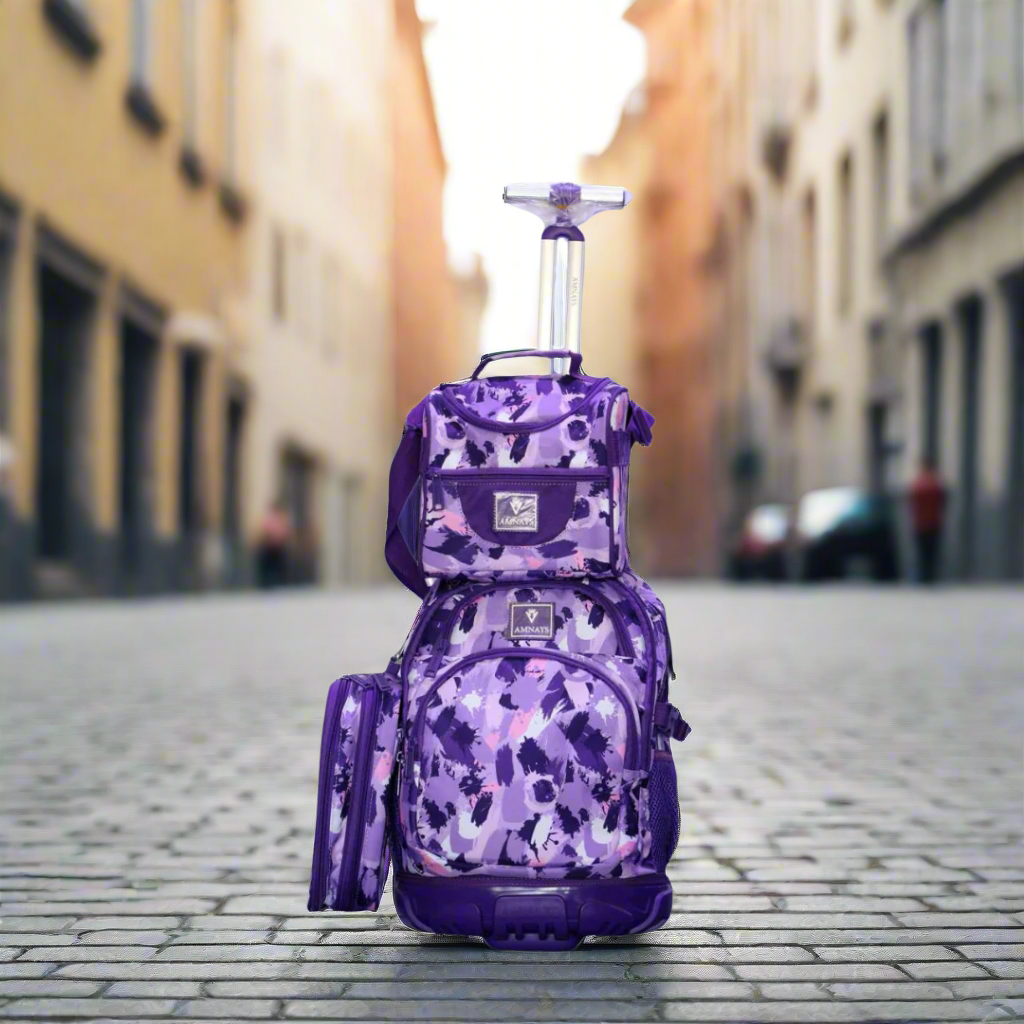 Inttox-🎒❄ Ensemble sac à dos à roulettes 3 pièces