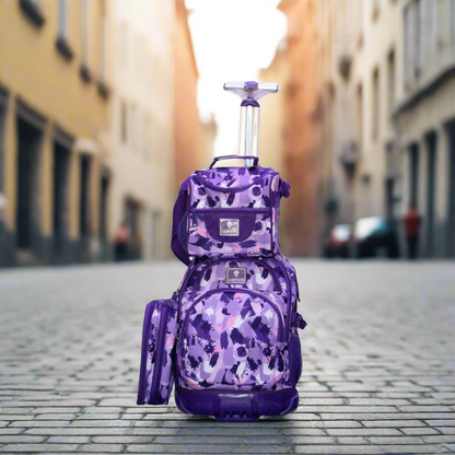 Inttox-🎒❄ Ensemble sac à dos à roulettes 3 pièces