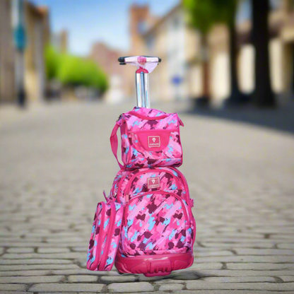 Inttox-🎒❄ Ensemble sac à dos à roulettes 3 pièces