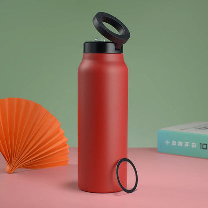 Inttox-🥤 Bouteille Thermos  avec Couvercle Magnétique & Support Téléphone 📱✨