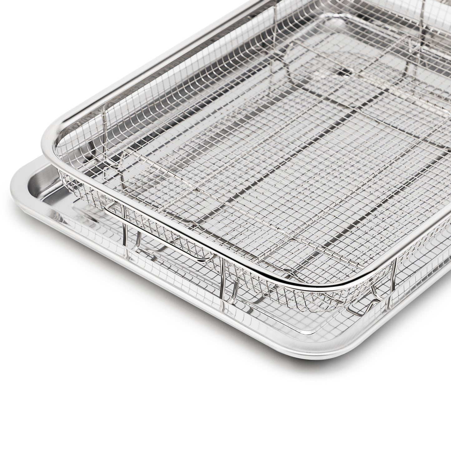 Inttox-Ensemble de Plateaux Croustillants en Acier Inoxydable Antiadhésif