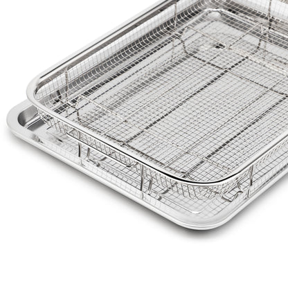 Inttox-Ensemble de Plateaux Croustillants en Acier Inoxydable Antiadhésif