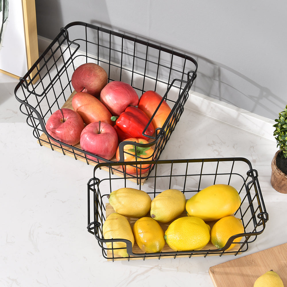 Inttox-Lot de 2 Paniers de Rangement Rectangulaires