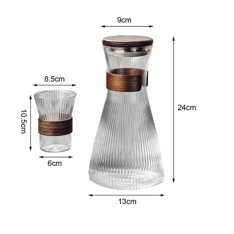 Inttox-Pichet à Eau en Verre Froid avec Couvercle, Bouilloire,Ensemble de 5 Pièces