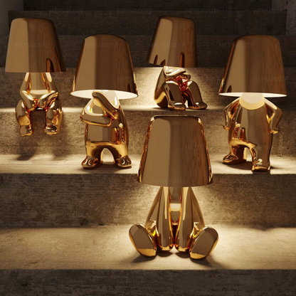 Inttox-Lampe de Table LED Dorée