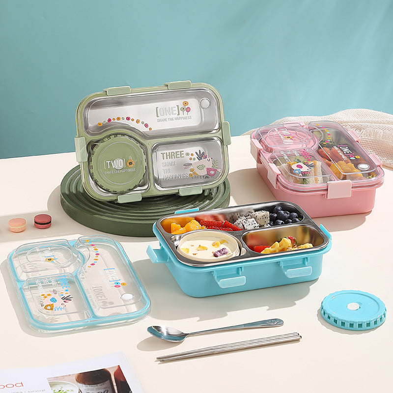 Inttox-🍱 Boîte à Lunch Inttox Kids – 3 Compartiments Étanches et Isolés