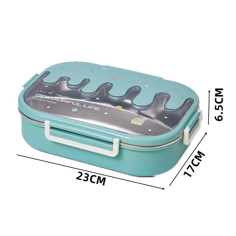 Inttox-Boîte à Lunch Créative en Acier Inoxydable avec 2 Grilles