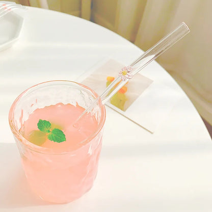 Inttox-🌷 Pailles Réutilisables en Verre Borosilicate – Collection Fleur 🌿 | Inttox