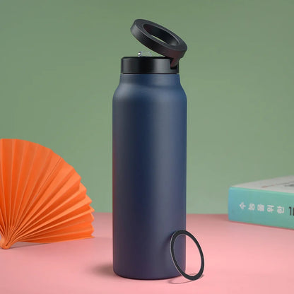 Inttox-🥤 Bouteille Thermos  avec Couvercle Magnétique & Support Téléphone 📱✨