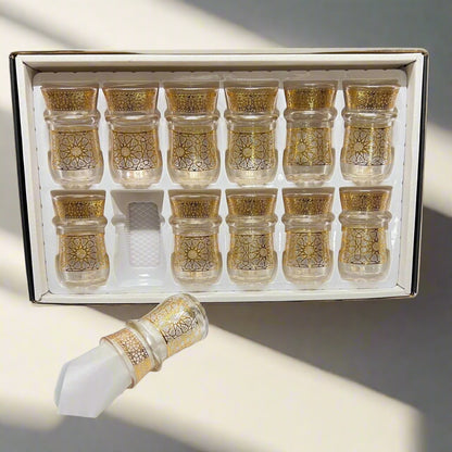 Inttox- 🥃 Verres à Thé Dorés – Set de 12 ✨