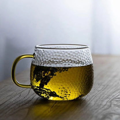 Inttox-☕✨ Tasse en Verre Borosilicate avec Poignée Dorée  💎🍵