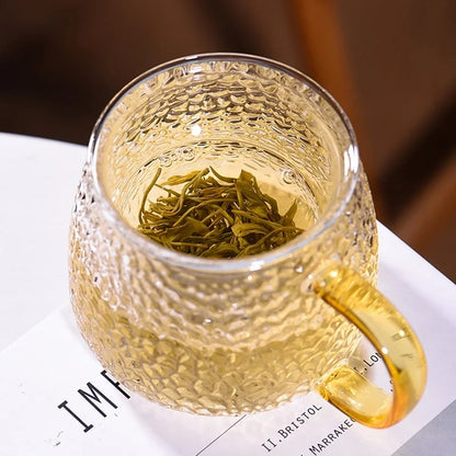 Inttox-☕✨ Tasse en Verre Borosilicate avec Poignée Dorée  💎🍵