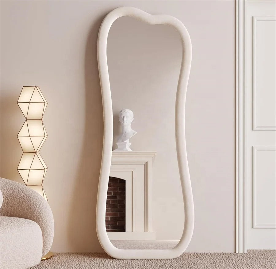 Inttox-🪞✨ Grand Miroir Ondulé Irégulier Pleine Longueur 🛋️🌊