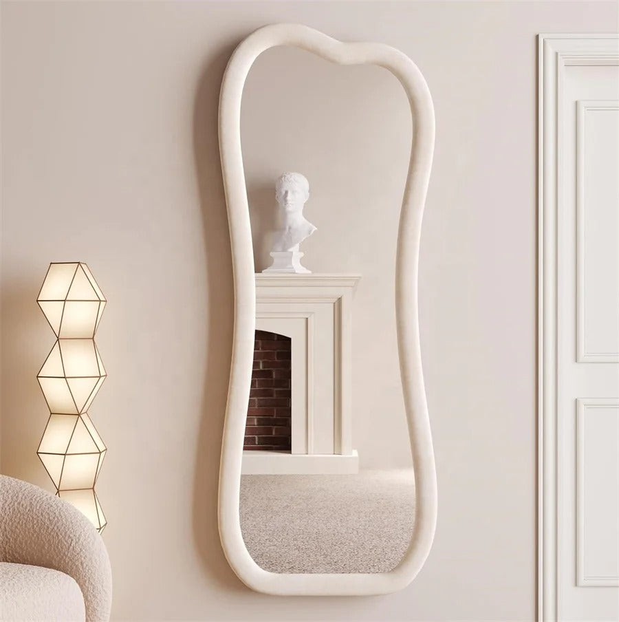 Inttox-🪞✨ Grand Miroir Ondulé Irégulier Pleine Longueur 🛋️🌊