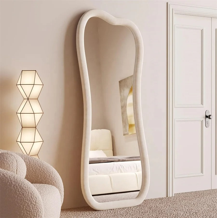 Inttox-🪞✨ Grand Miroir Ondulé Irégulier Pleine Longueur 🛋️🌊