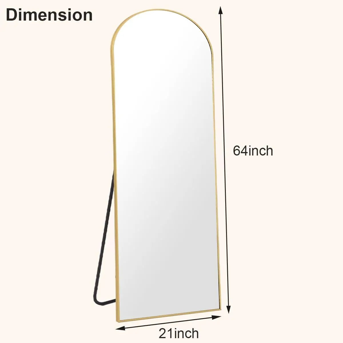 Inttox-🪞✨ Miroir de Sol Pleine Longueur en Arc – Grand Format Esthétique & Élégant 🏡💎