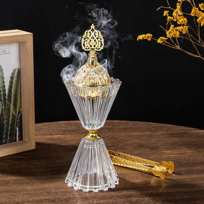 Inttox-💎🌹 Bouquet de Cristal Diffuseur d’Aromathérapie & Chandelier Arabe 🕌 | Porte-Encens Décoratif pour Maison ✨🕯️