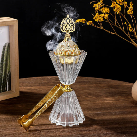 Inttox-💎🌹 Bouquet de Cristal Diffuseur d’Aromathérapie & Chandelier Arabe 🕌 | Porte-Encens Décoratif pour Maison ✨🕯️